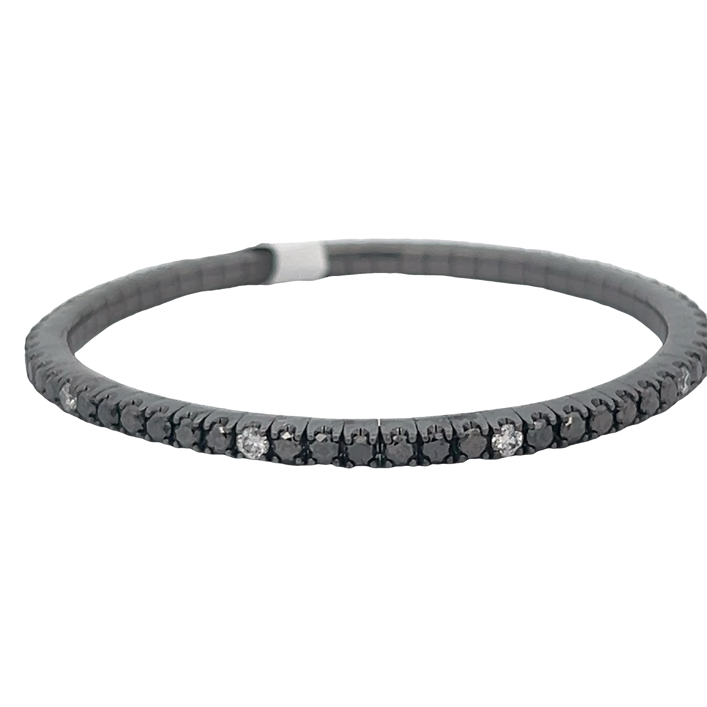 Stretchy Black Diamond Tennis Bracelet