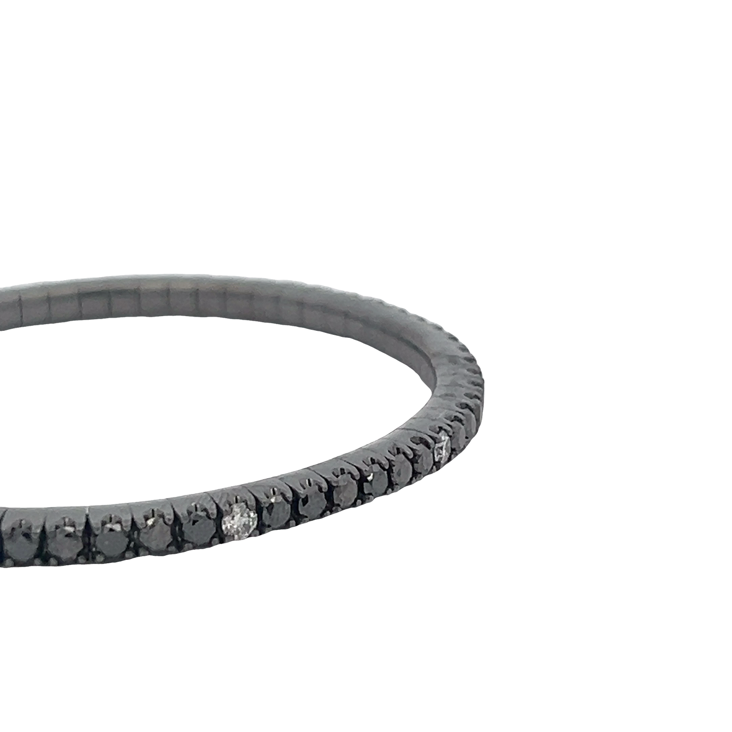 Stretchy Black Diamond Tennis Bracelet
