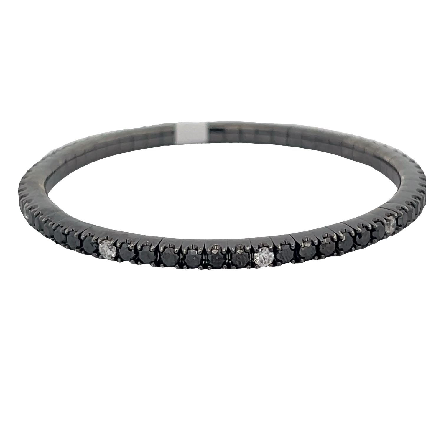 Stretchy Black Diamond Tennis Bracelet