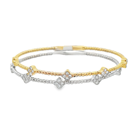 Diamond Bangle Bracelet with Round Diamonds