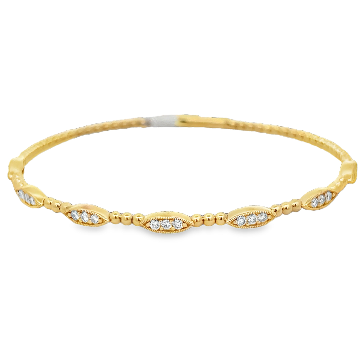 Diamond Bangle Bracelet with Round Diamonds