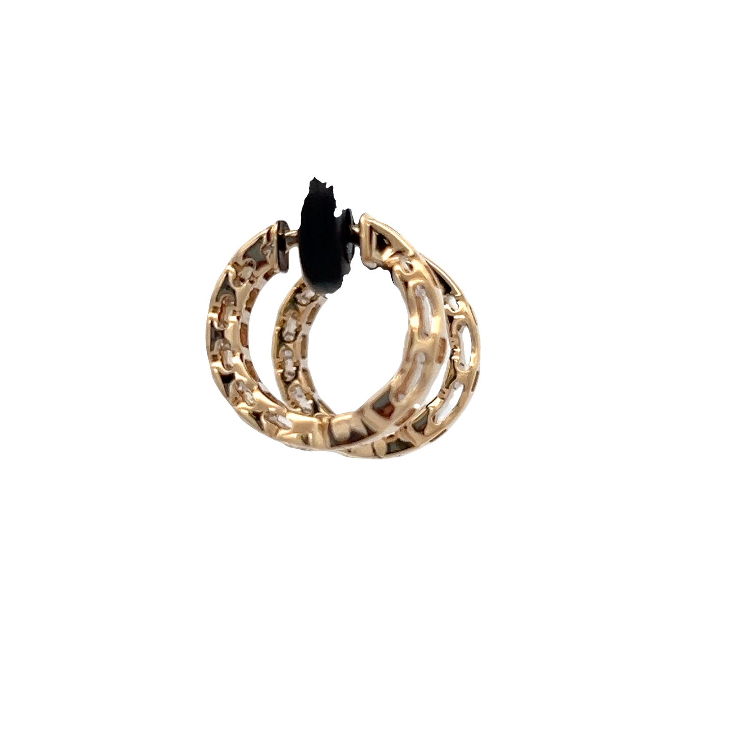 Yellow Gold Diamond Huggy Earrings