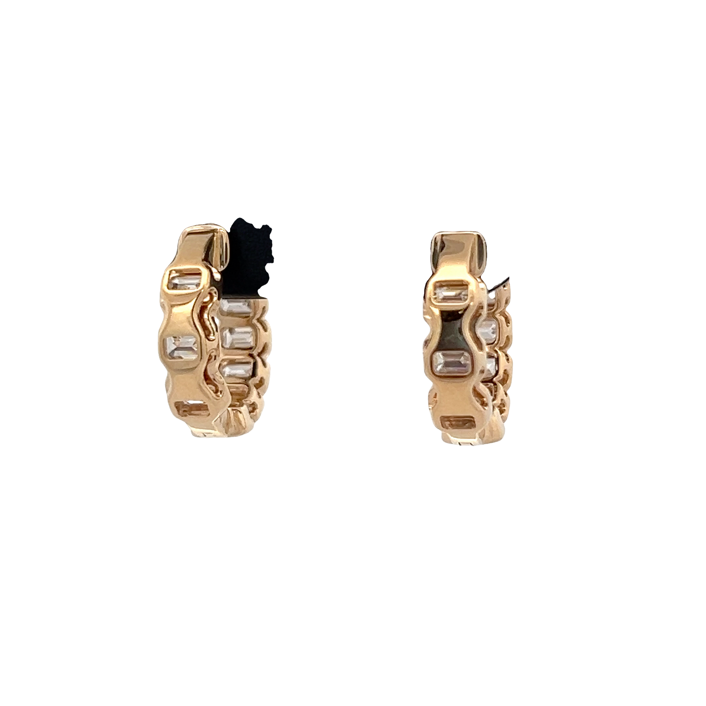 Yellow Gold Diamond Huggy Earrings
