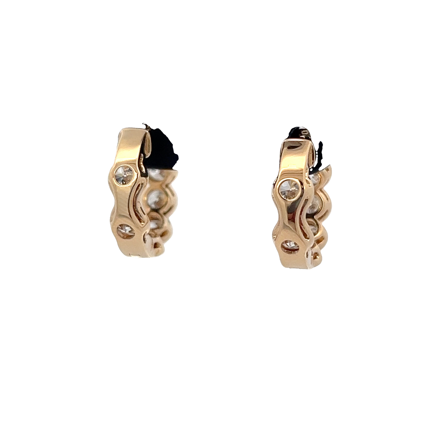 Yellow Gold Diamond Huggy Earrings