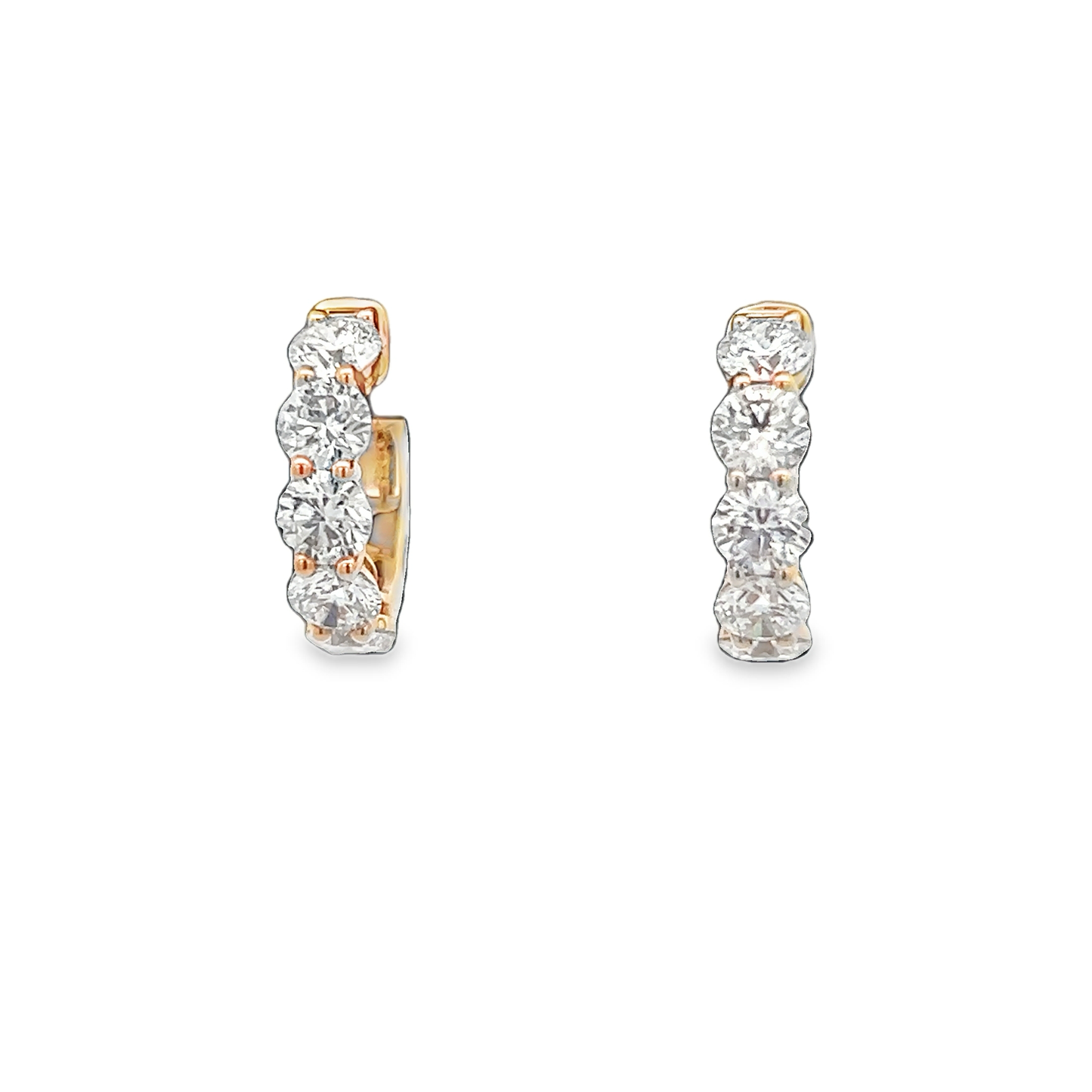 Yellow Gold Diamond Huggy Earrings