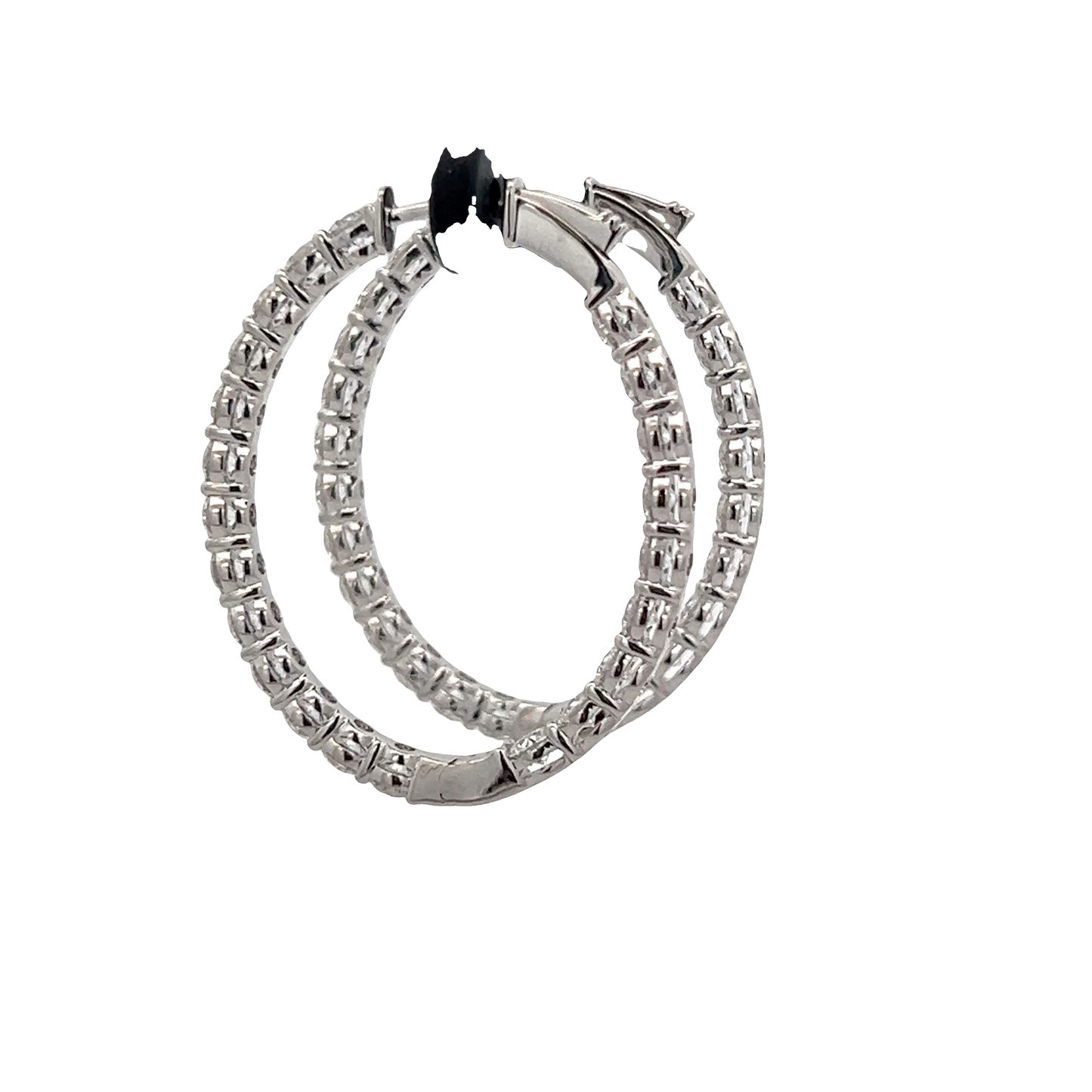 Inside Out Oval Diamond Hoop Earrings