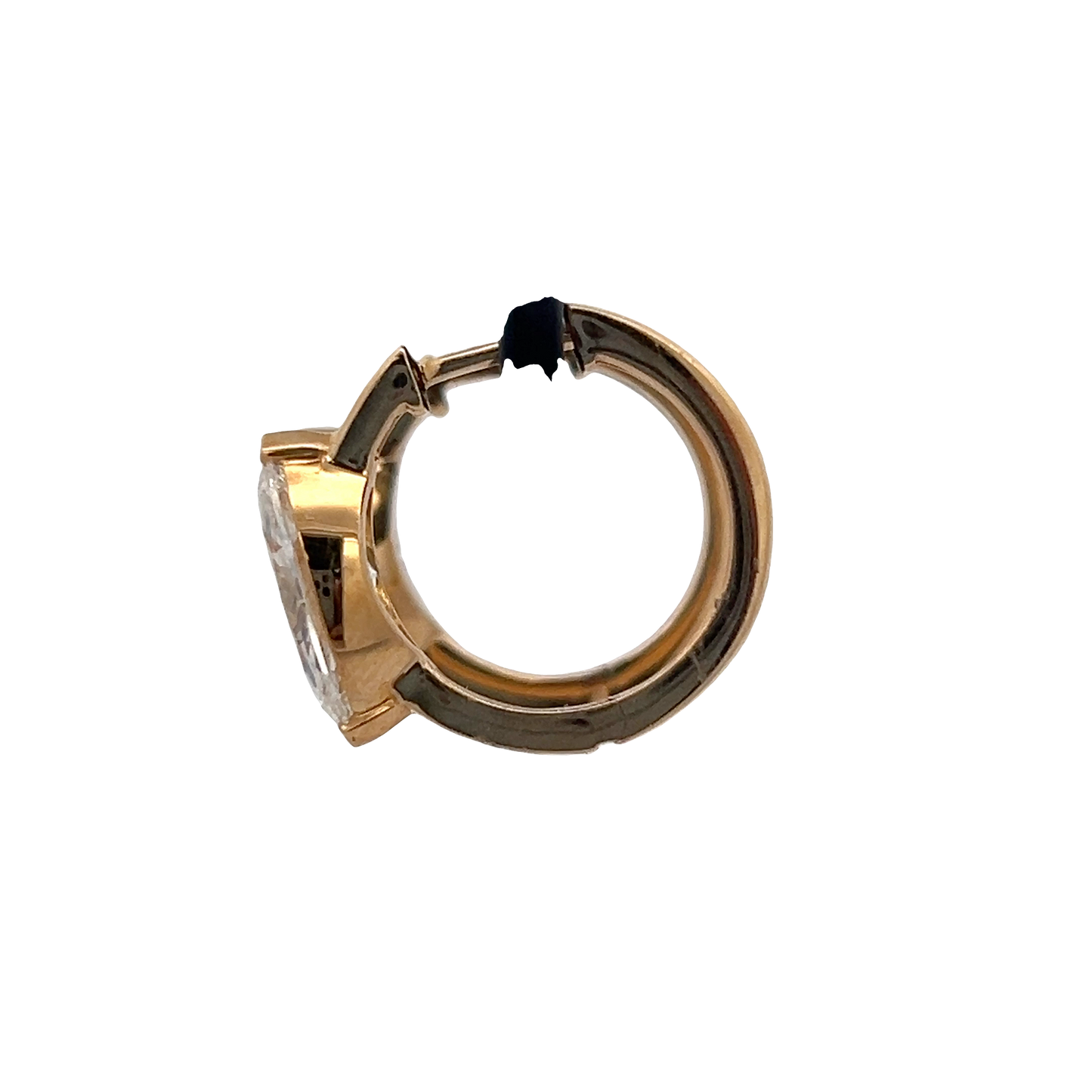 Marquise Yellow Gold Huggie Earrings