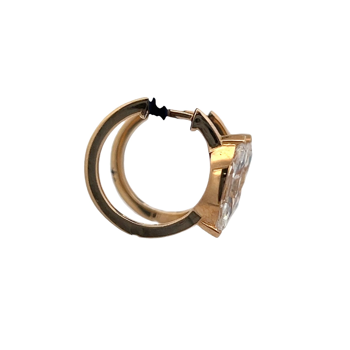 Marquise Yellow Gold Huggie Earrings