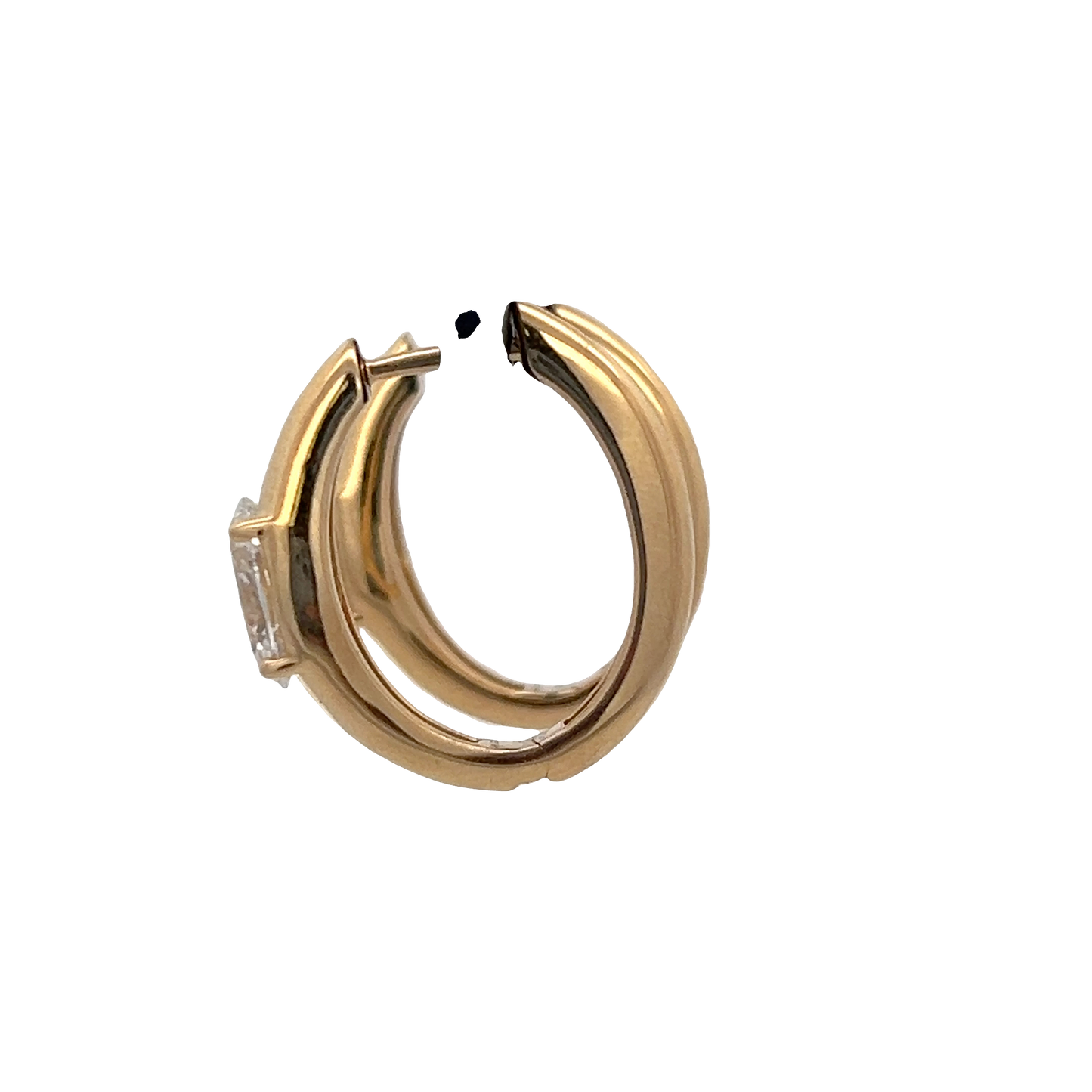 Oval Diamond Hoop Earrings