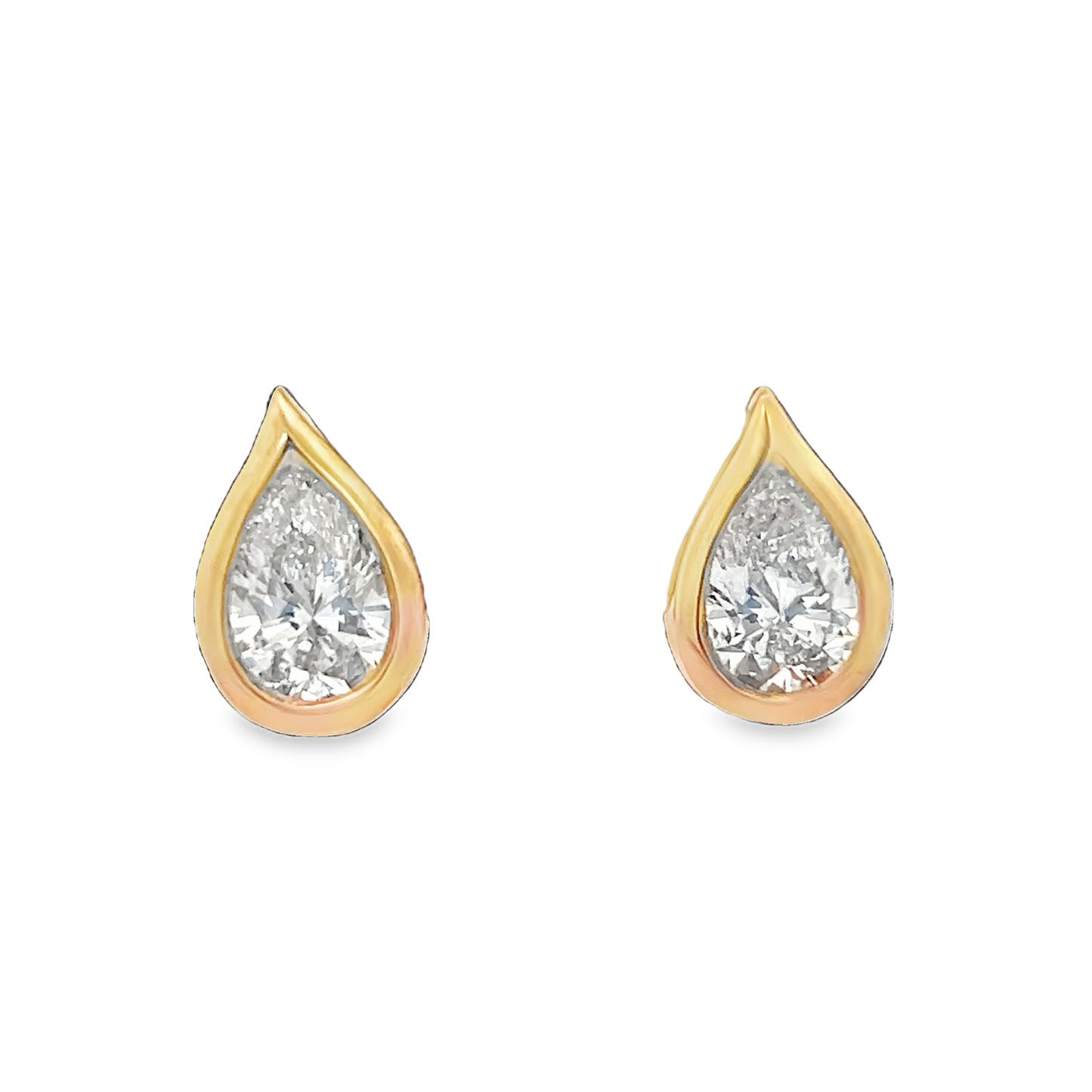 Bezled Pear Diamond Earrings