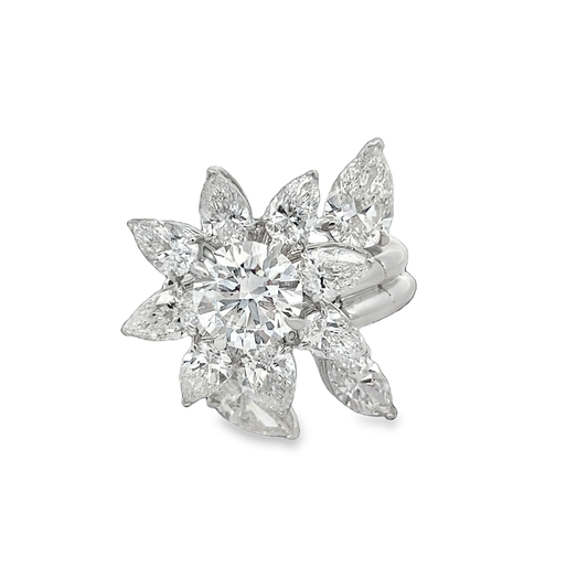 Flower and Vine 2 Finger Fashion Ring