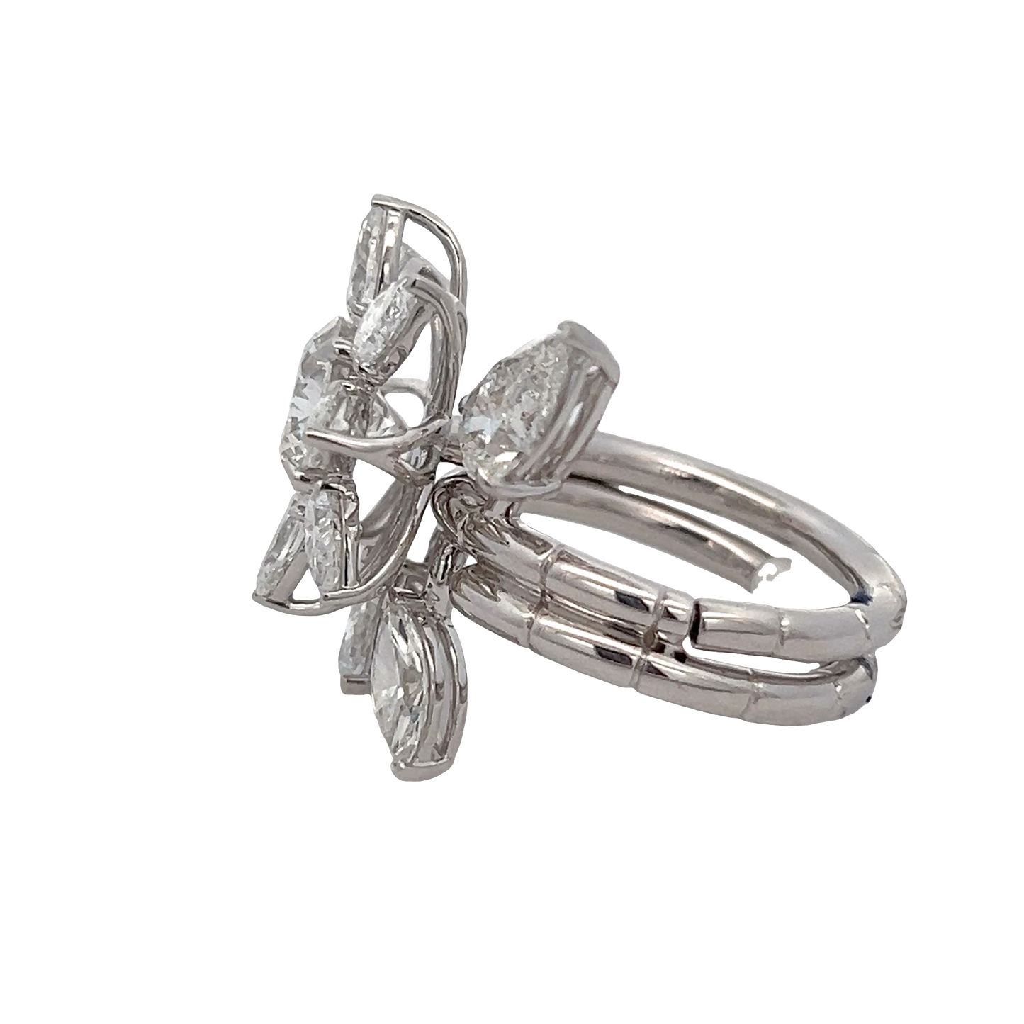 Flower and Vine 2 Finger Fashion Ring
