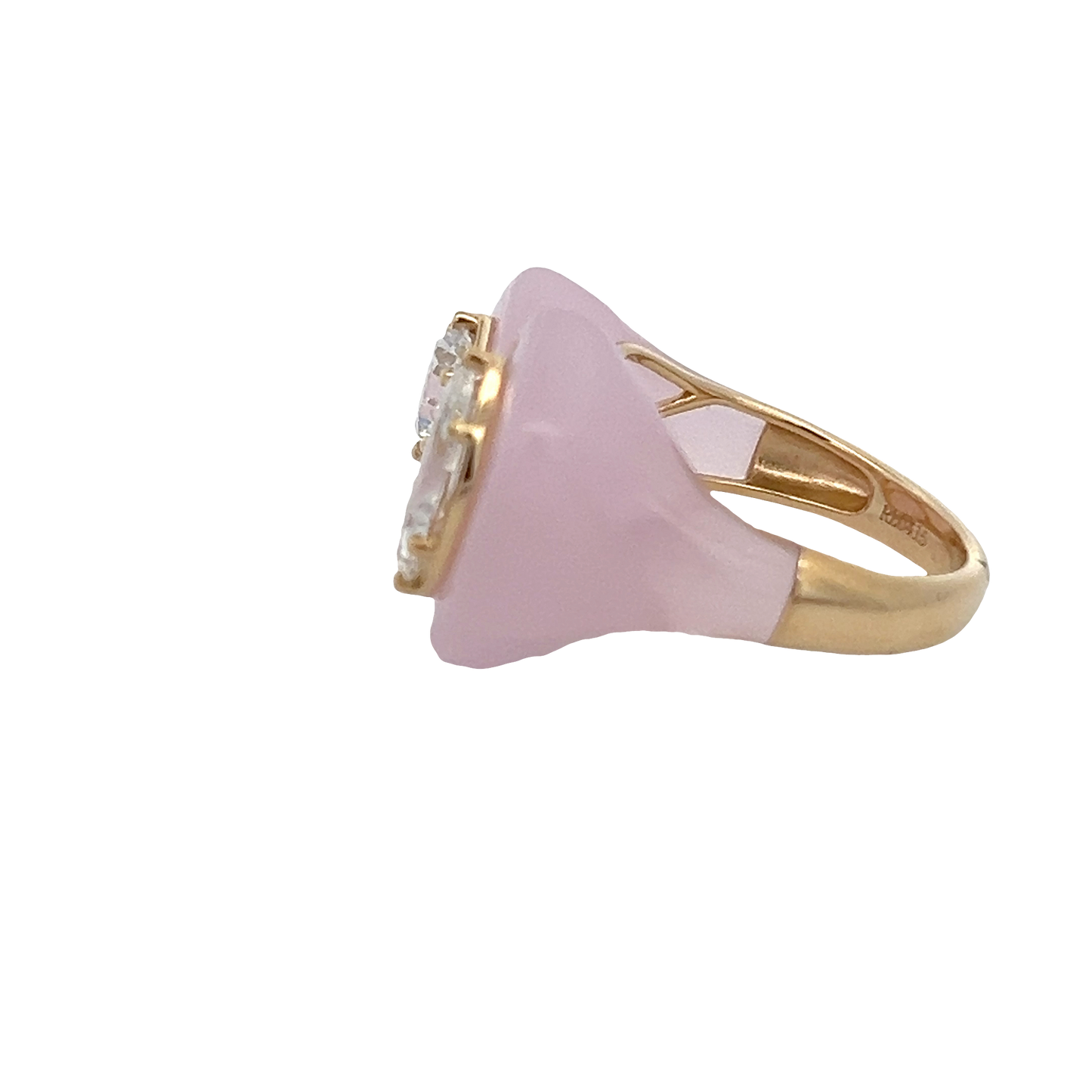 Rose Quartz and Marquise Diamond Ring