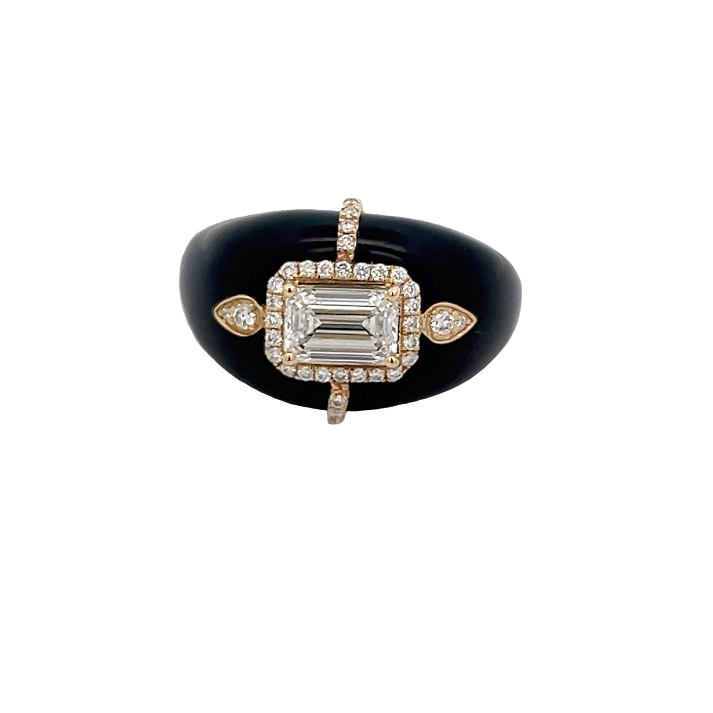 Onyx and Emerald Fashion Ring