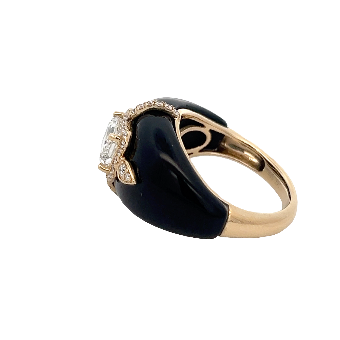 Onyx and Emerald Fashion Ring
