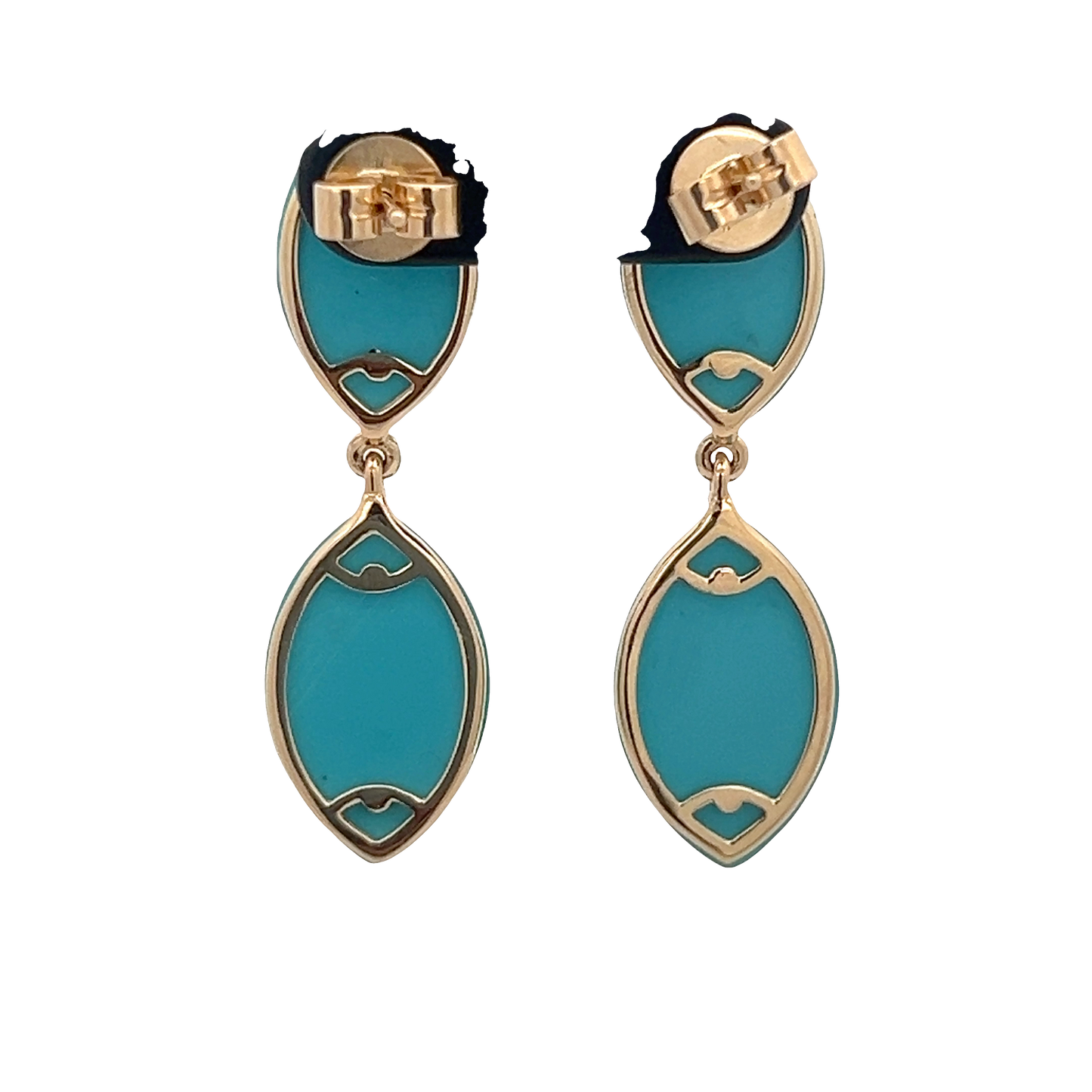 Turquoise Drop Diamond Earrings