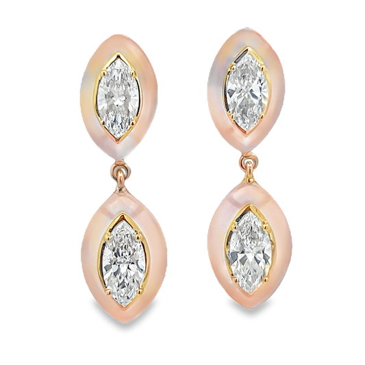 Rose Quartz Marquise Drop Earrings