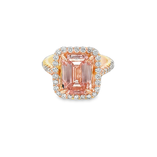 Pink Diamond Halo Ring