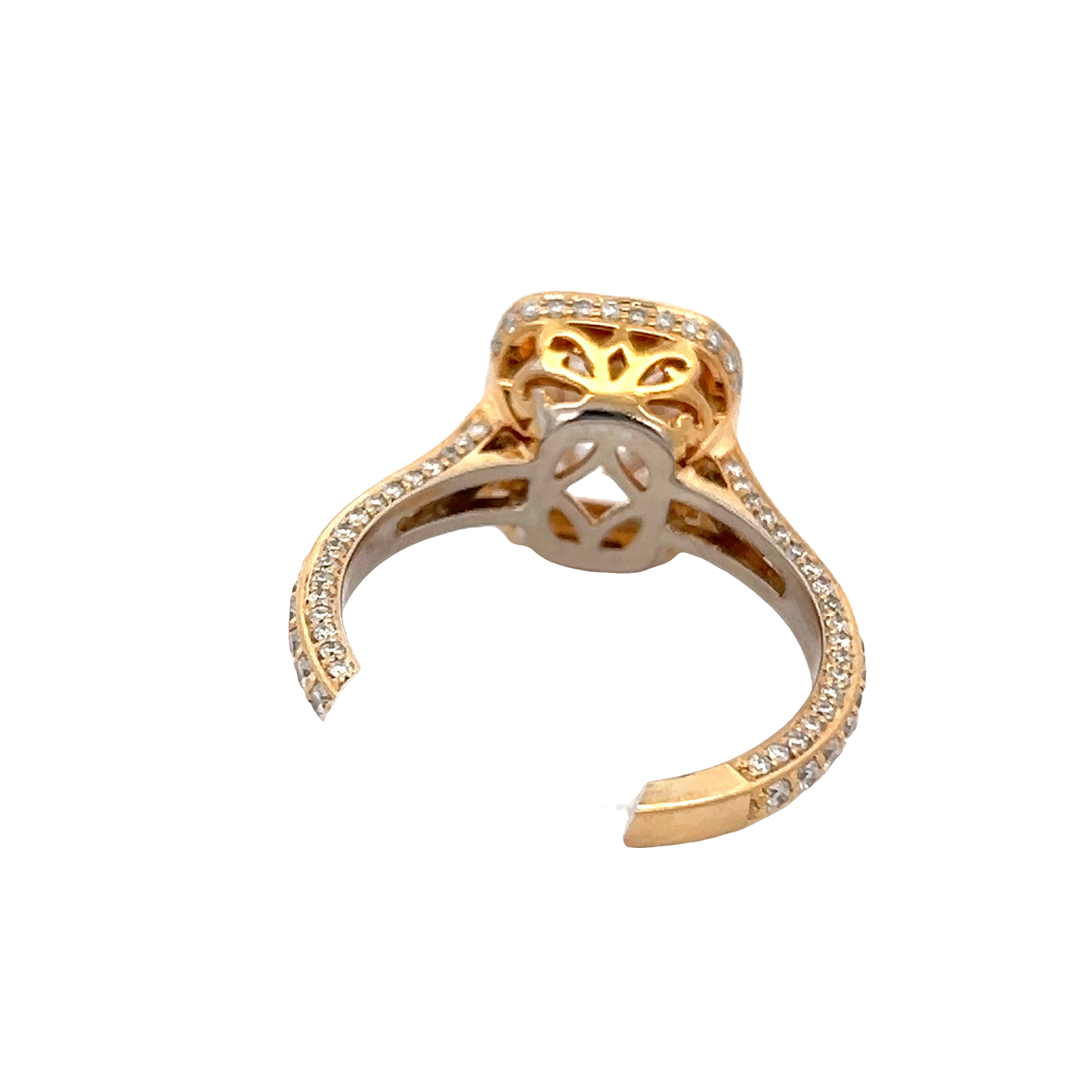 Emerald Diamond in Rectangular Halo Ring