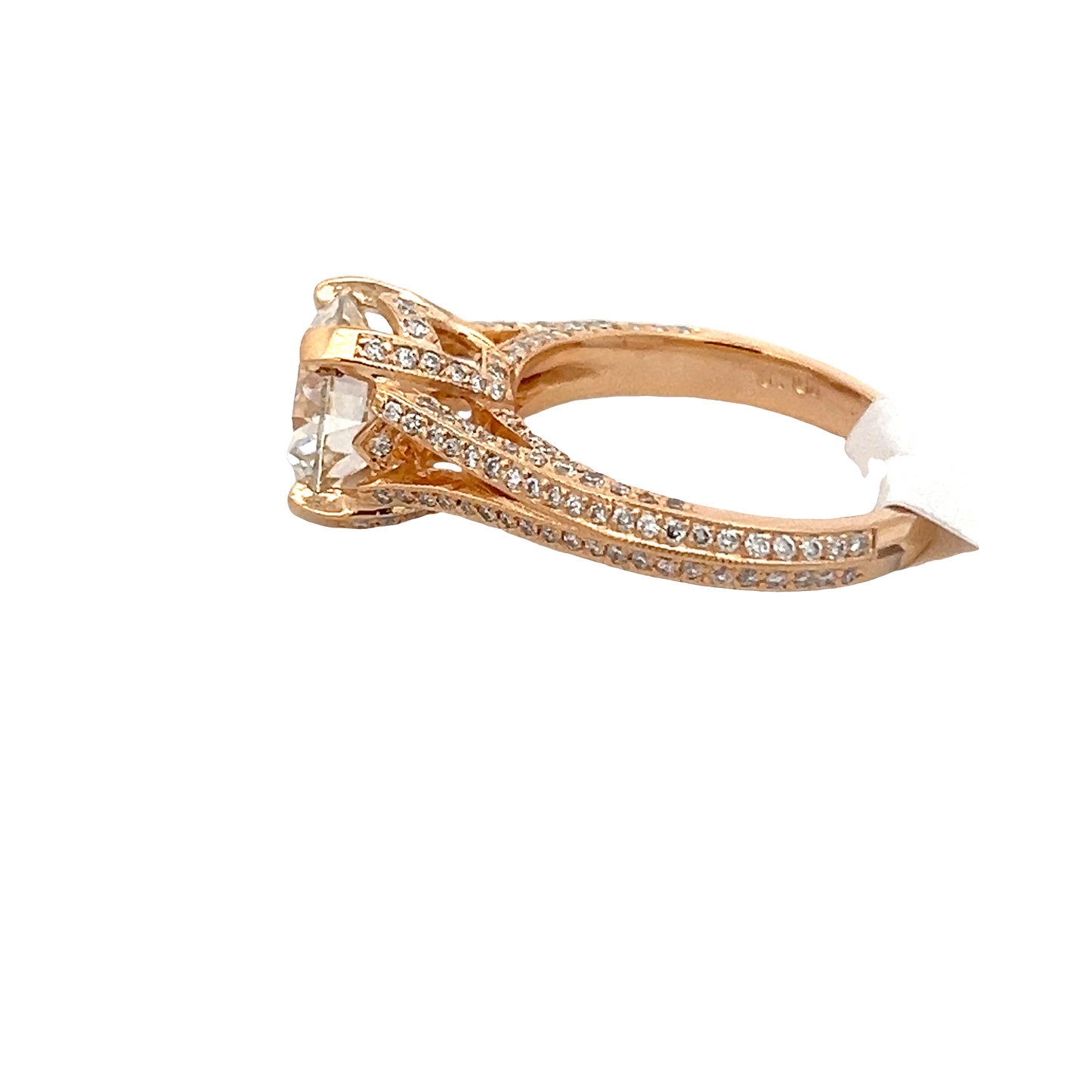 Round Diamond pave set Engagement Ring