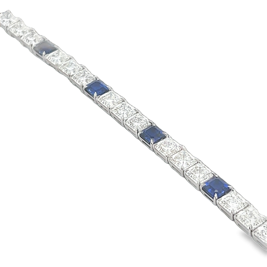 Diamond and Sapphire Tennis Bracelet