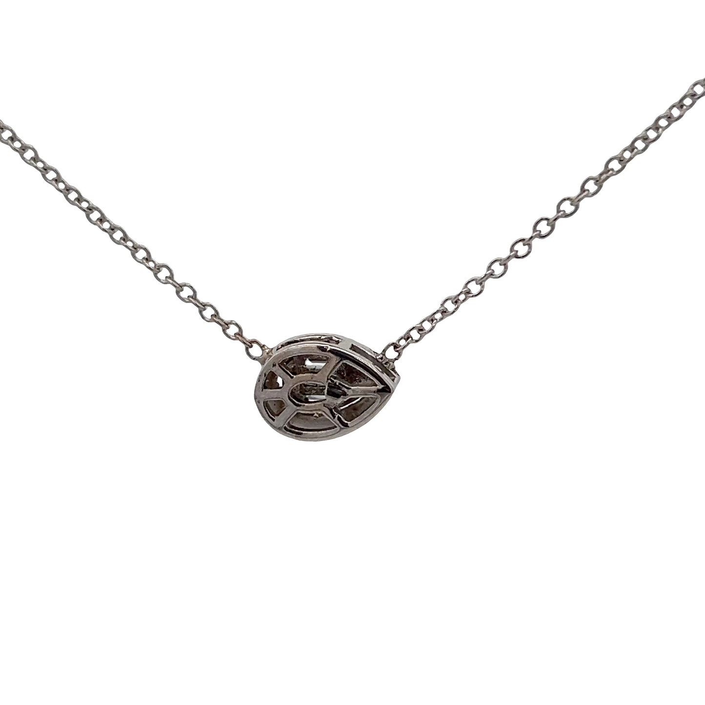 Halo Pear Shape Pendant Necklace