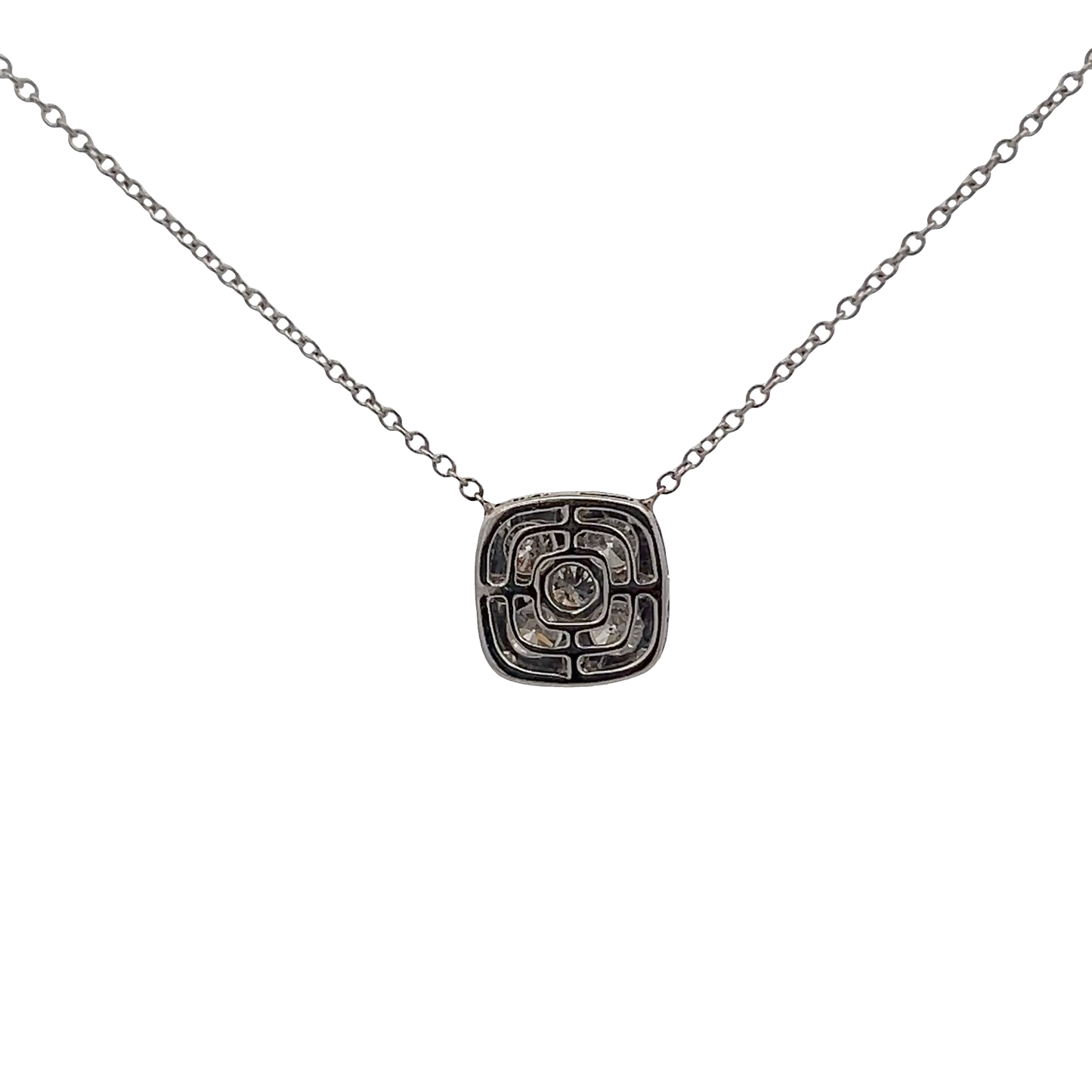 Cushion Shape Pendant Necklace