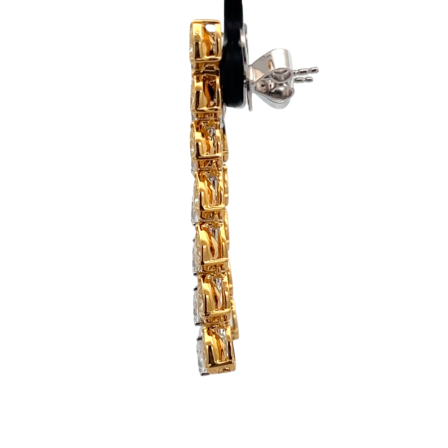 Two Row Pear Diamond Earrings