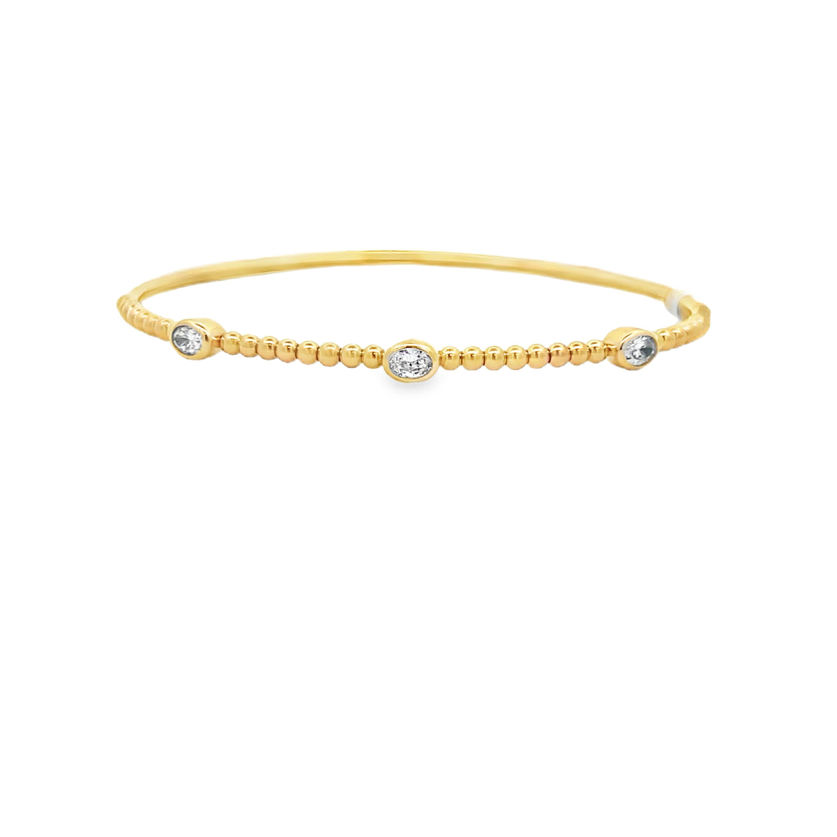 14Kt 3 Bezeled Oval Diamond Bracelet