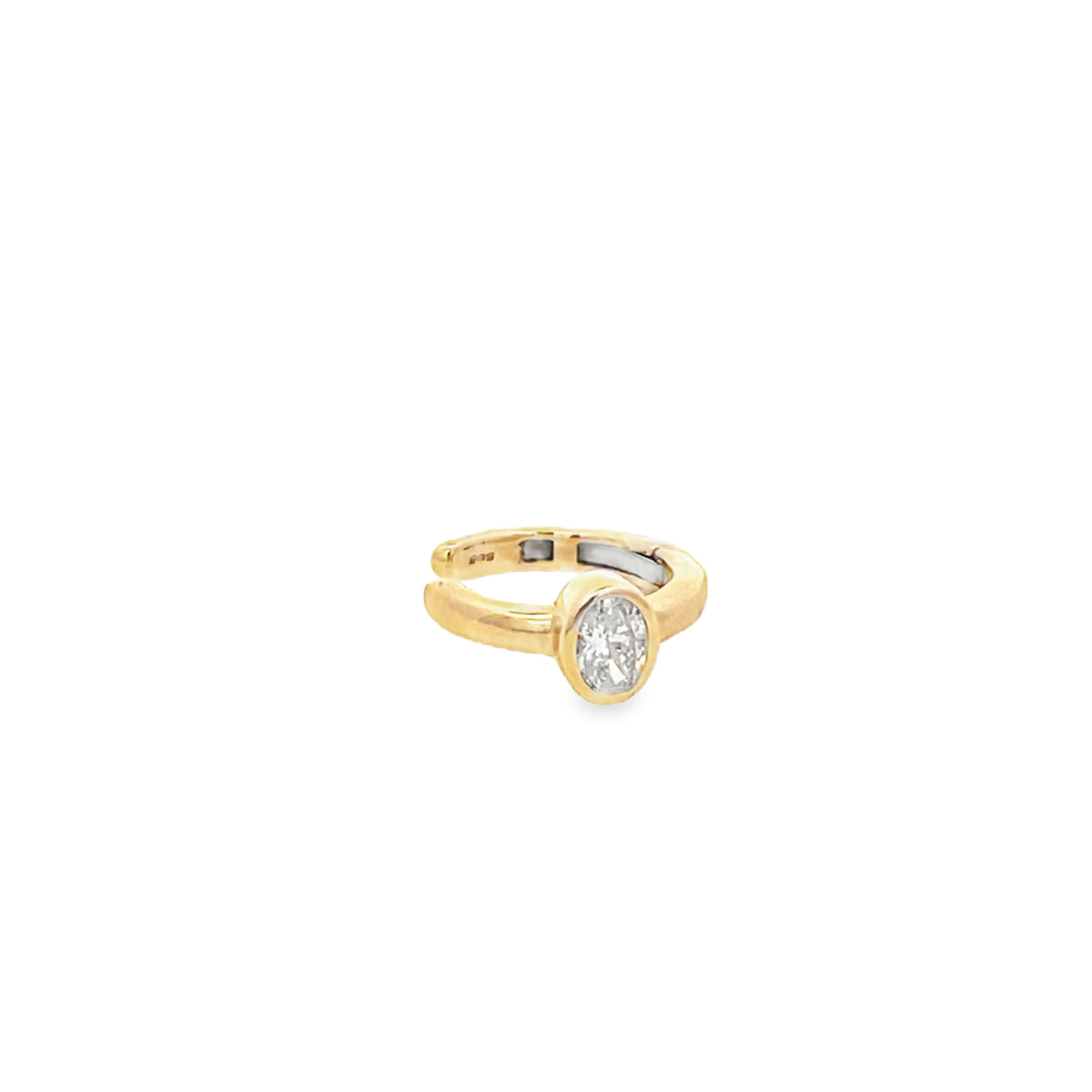 14Kt Oval Diamond Ear Cuff