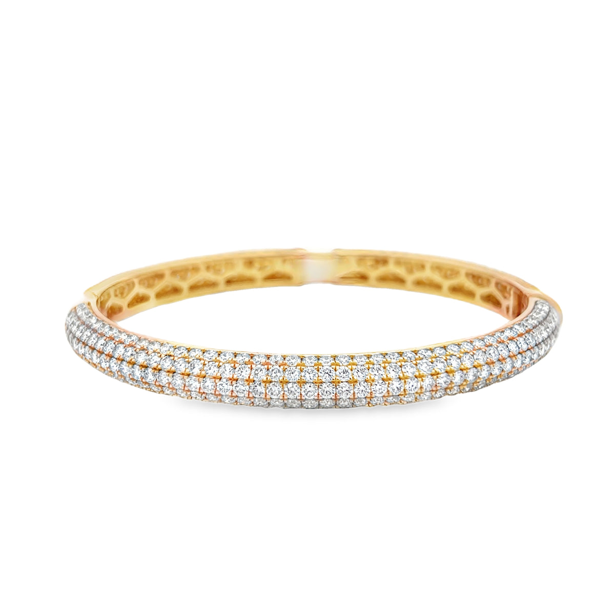 14Kt Pave Set Diamond Bangle Bracelet