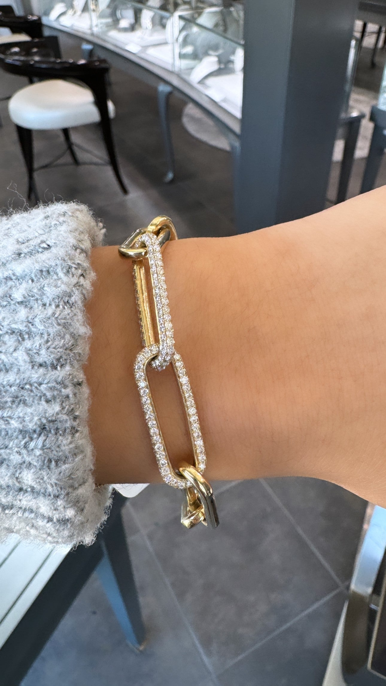 2 Diamond Paperclip Bracelet