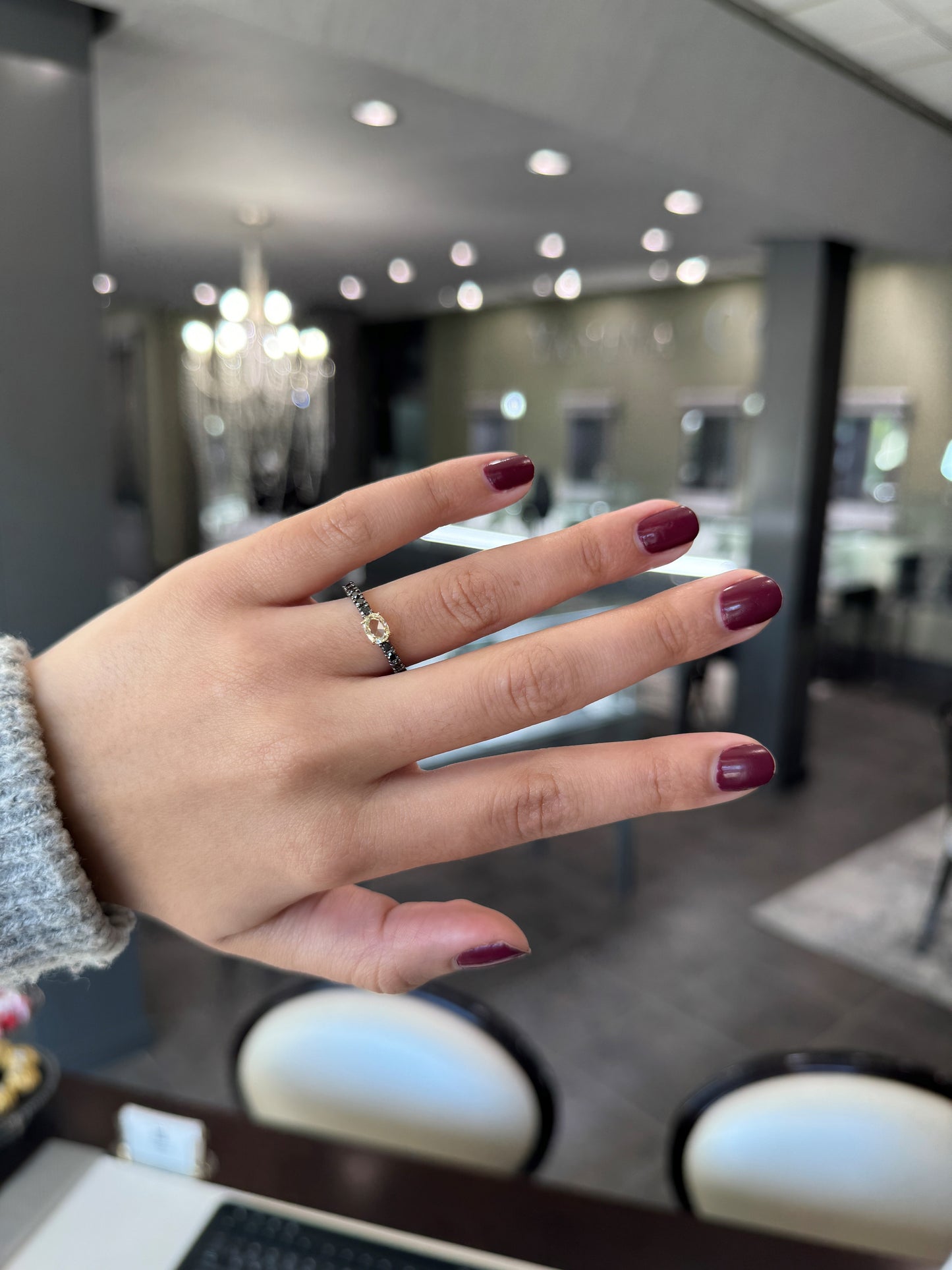 Yellow and Black Diamond Ring