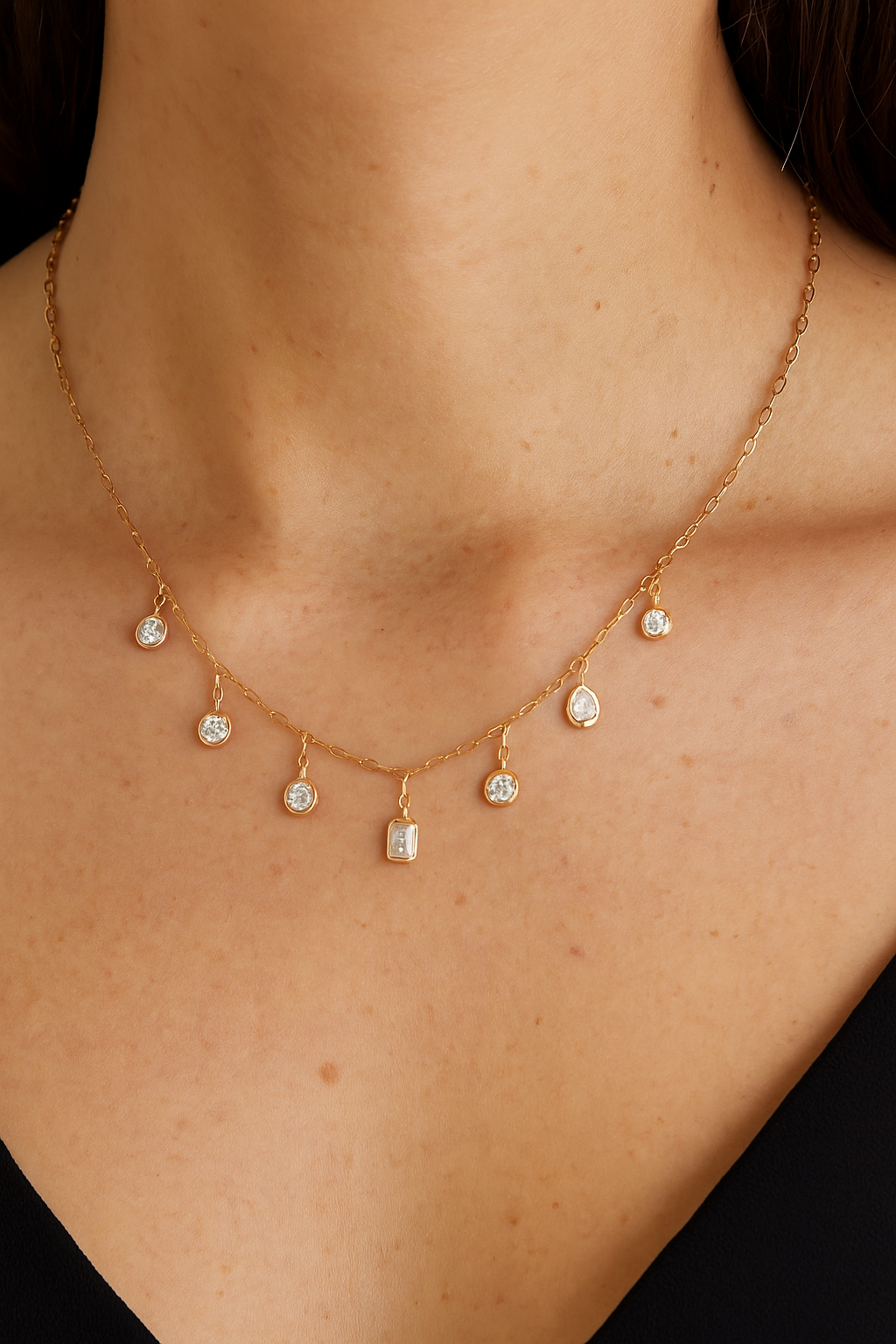 7 Diamond Drop Necklace
