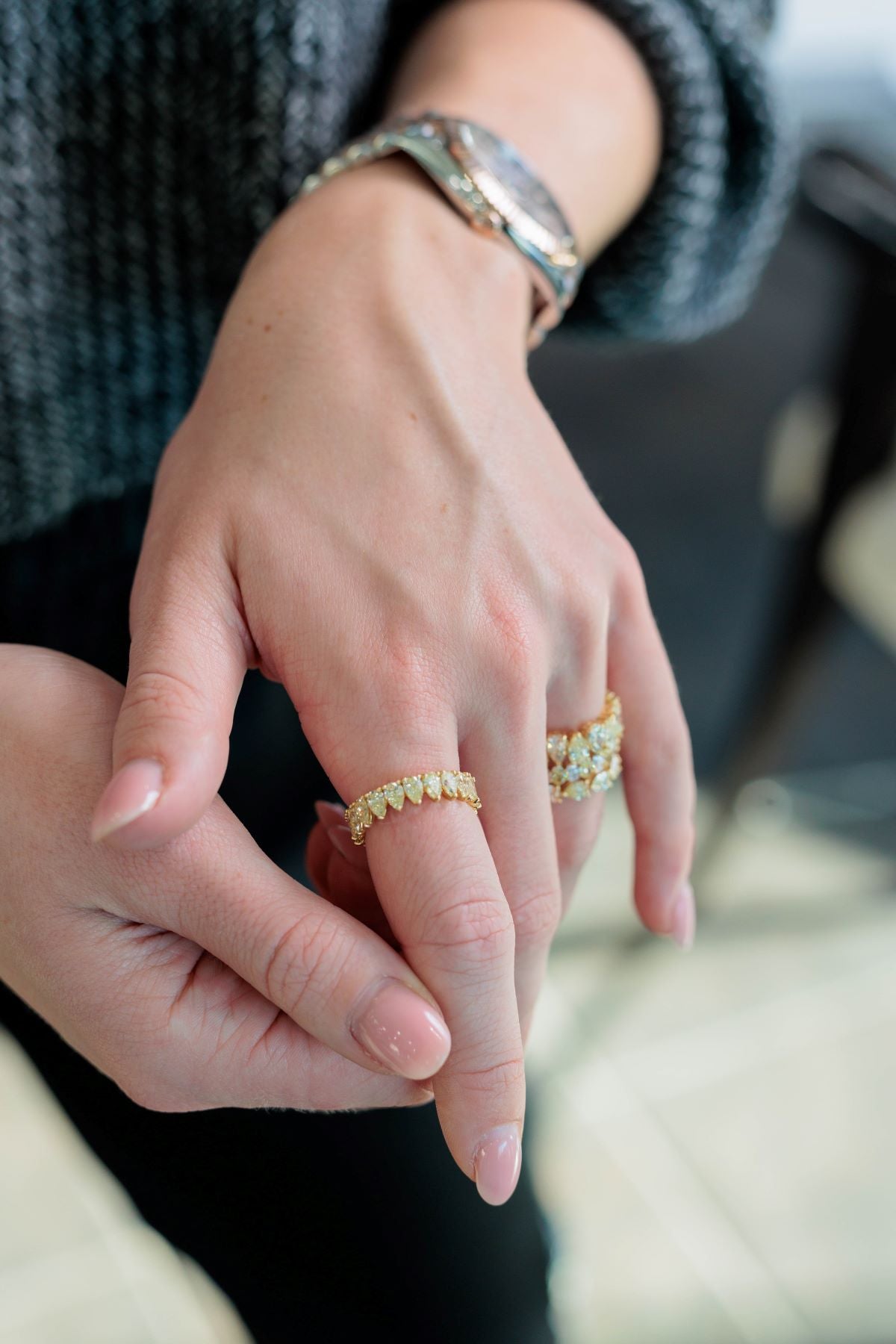 Yellow Pear Diamond Ring
