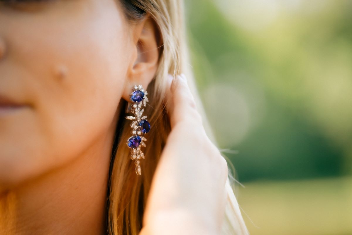 Oval Tanzanite Waterfall Earrings