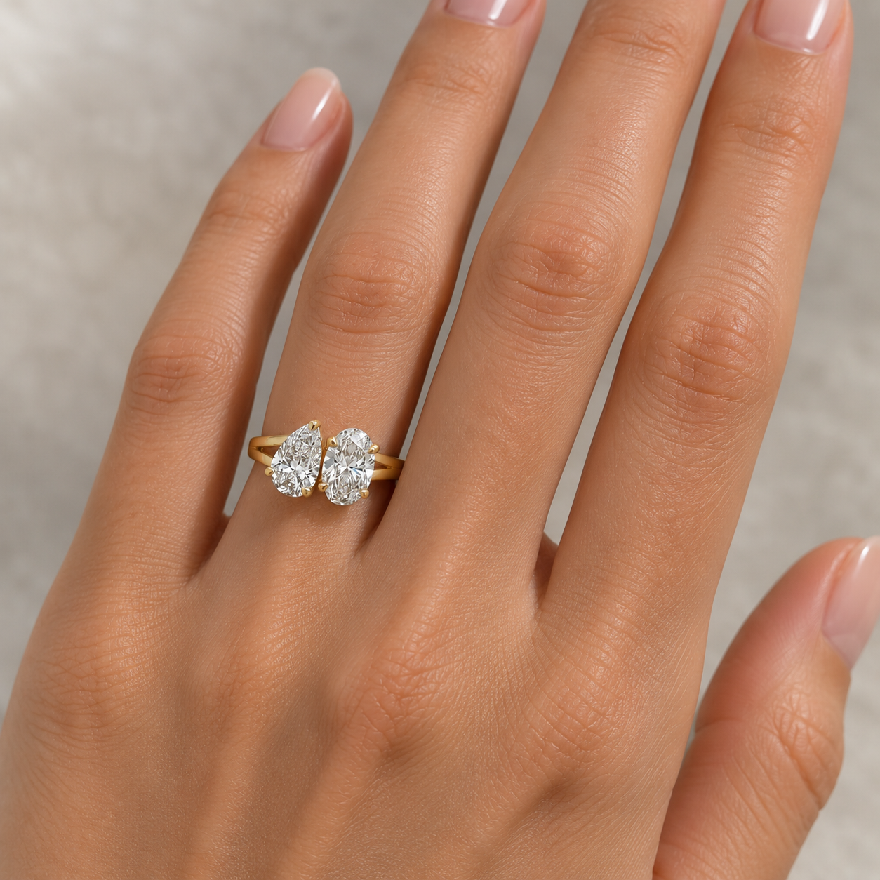 14Kt YG Toi Et Moi Diamond Ring