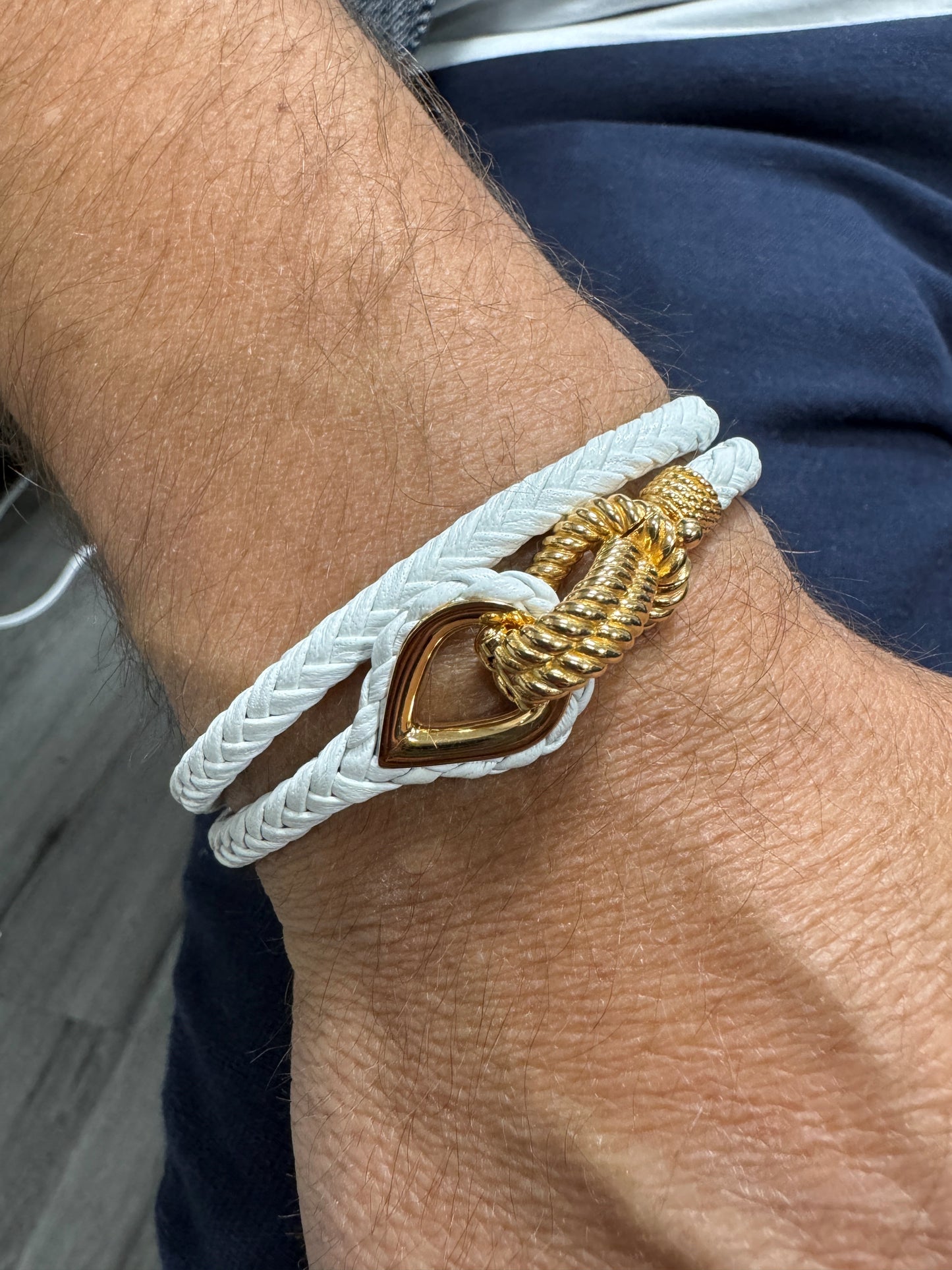 White Leather Wrap Bracelet