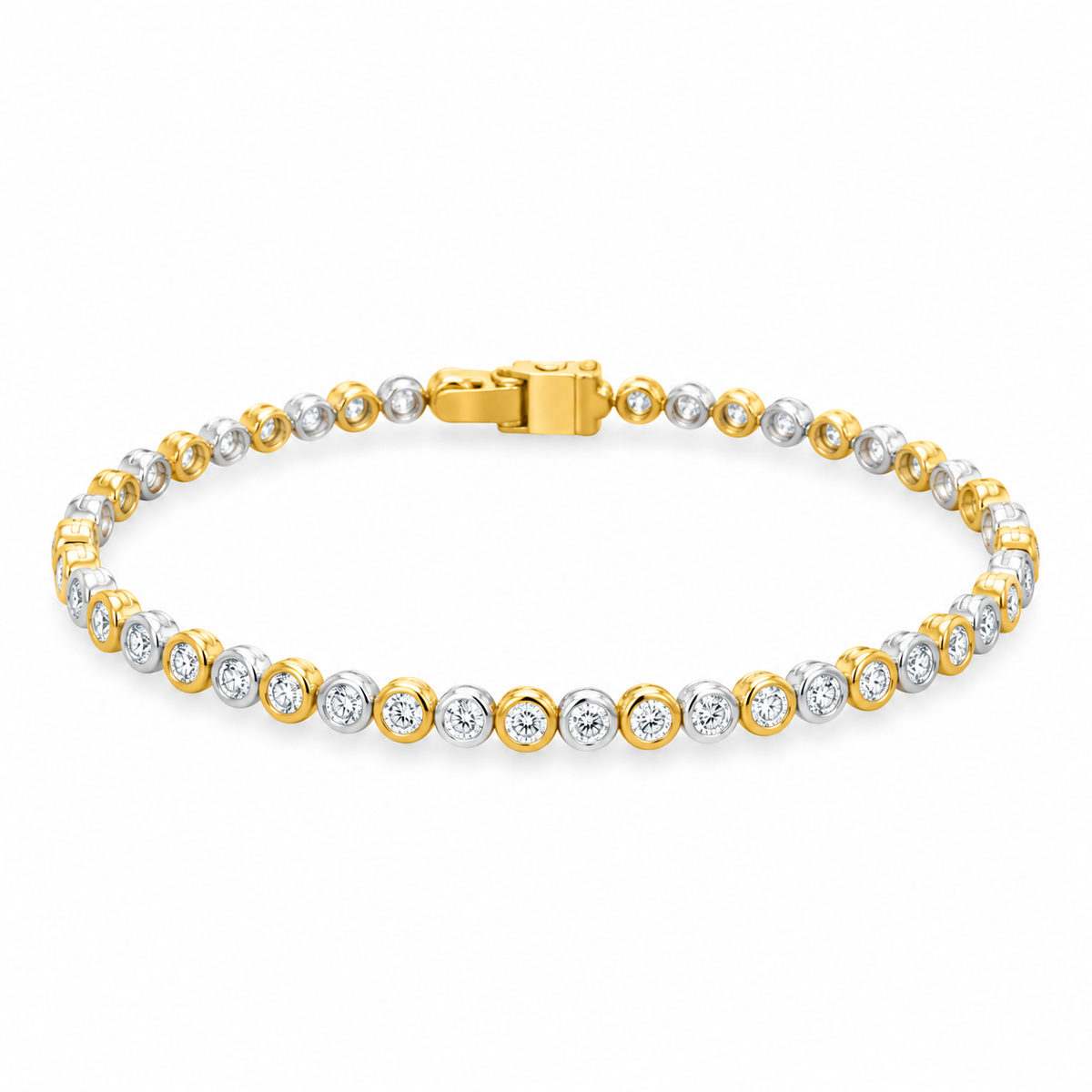 W&Y 18Kt Bezeled Round Diamond Bracelet