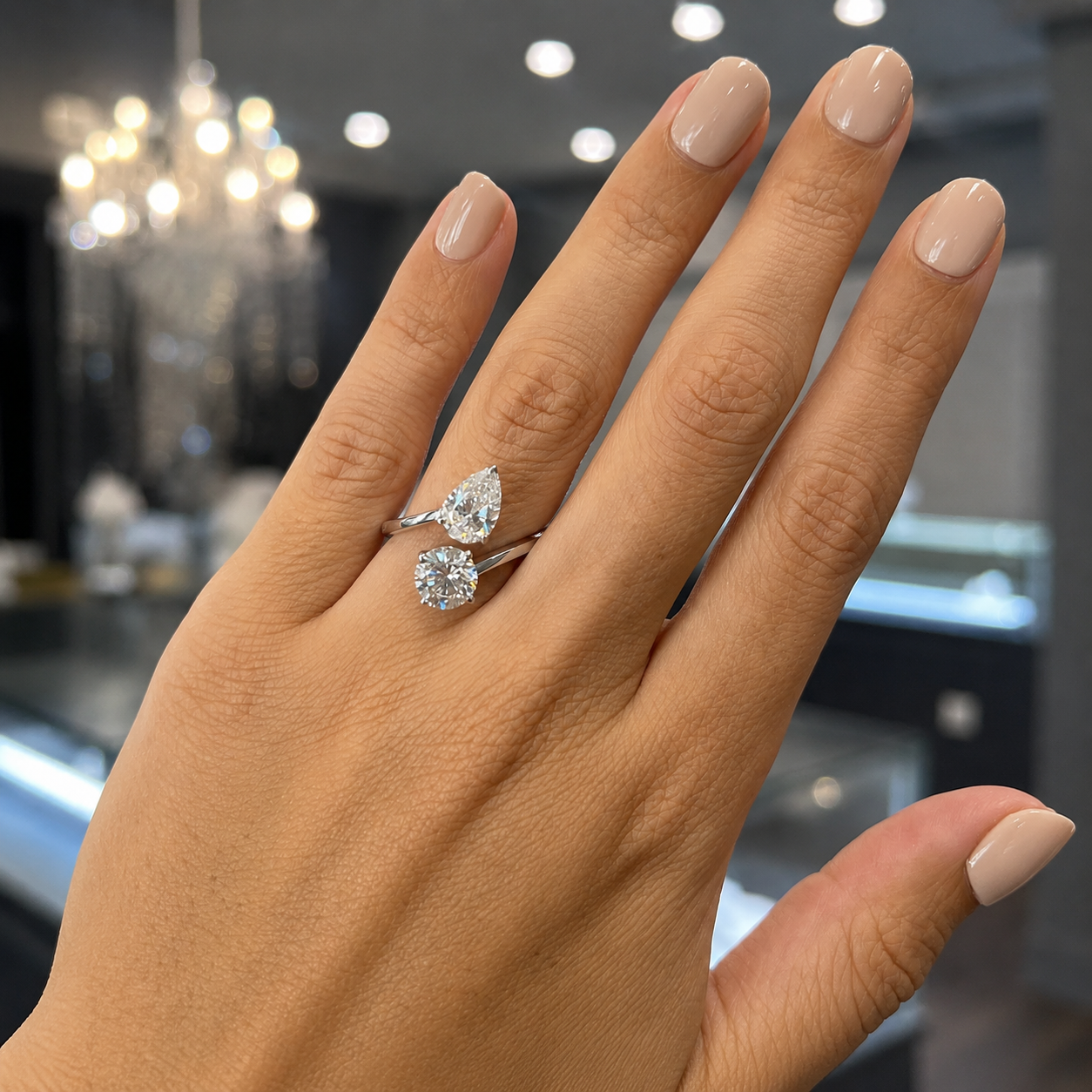 14Kt WG Bypass Diamond Fashion Ring