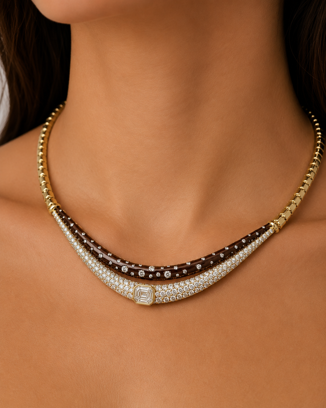 18Kt Gold Chevron Necklace