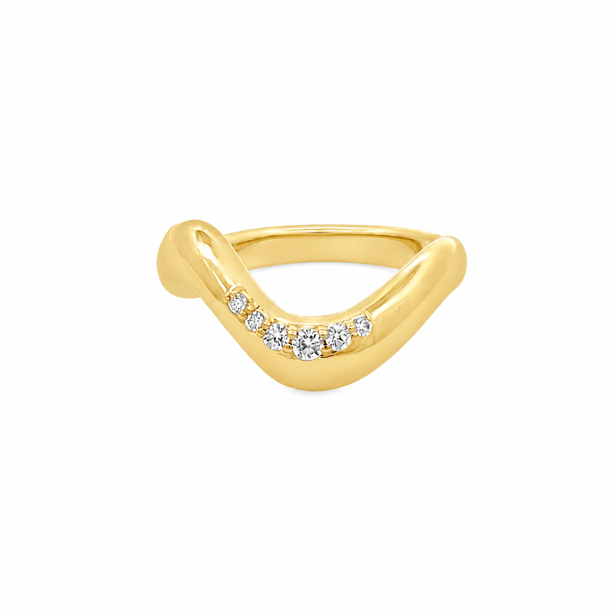 18Kt Yellow Gold Fashion Ring With Round Diamonds