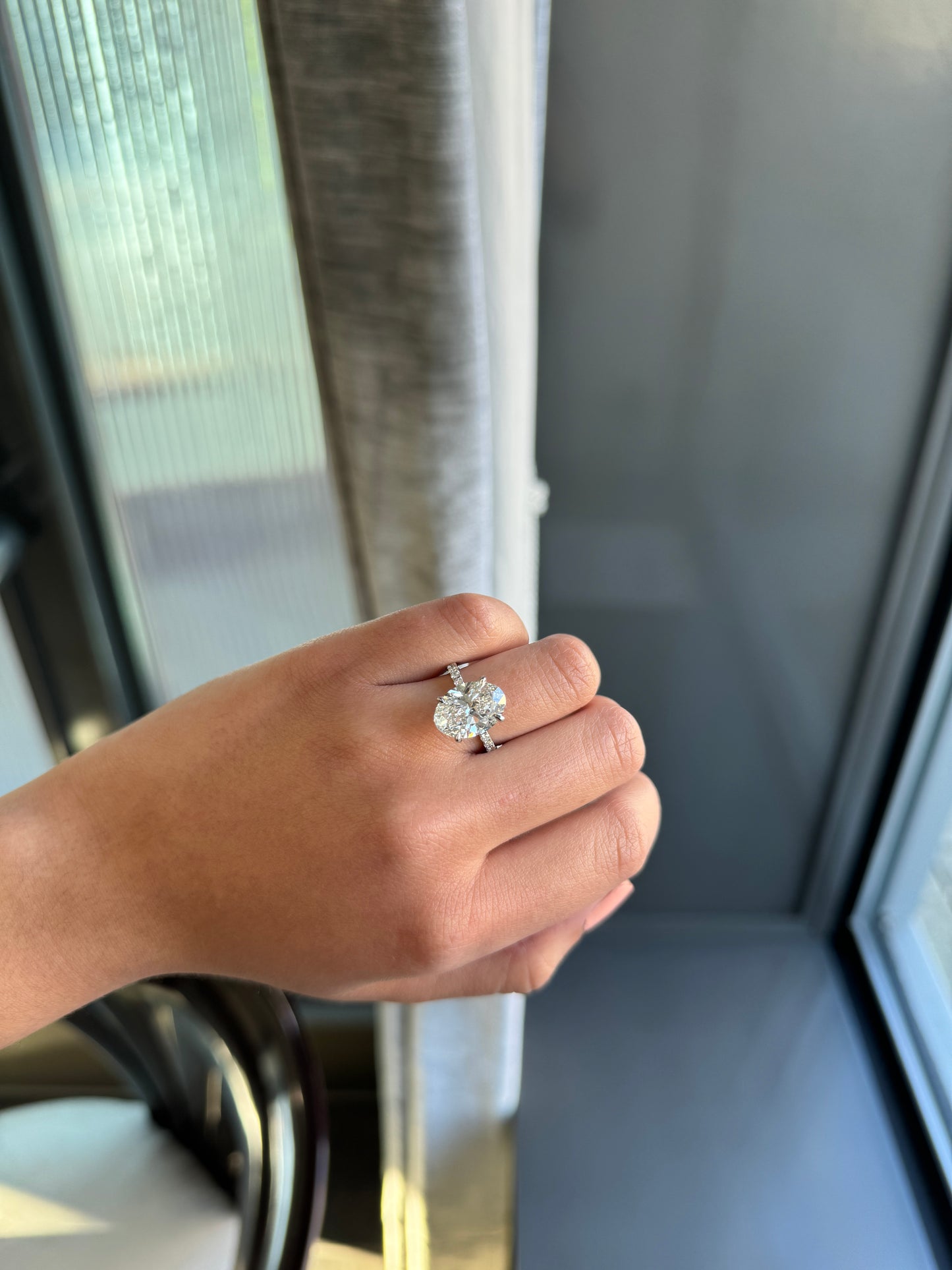 Hidden Halo Oval Engagement Setting