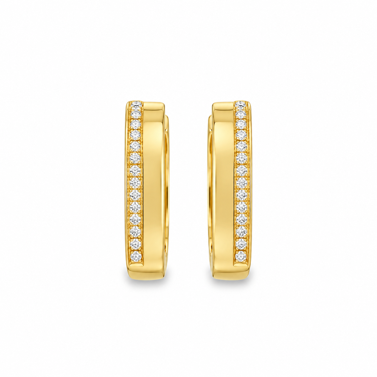 18Kt Diamond Square Hoop Earrings