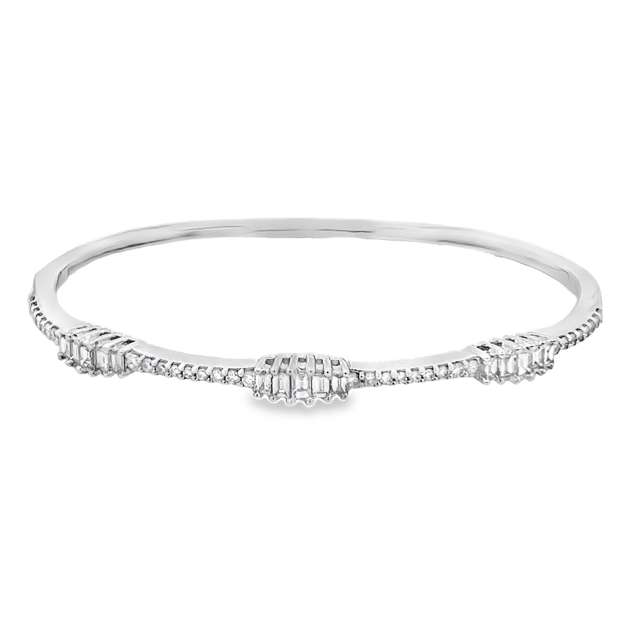 White Gold Diamond Top Bangle