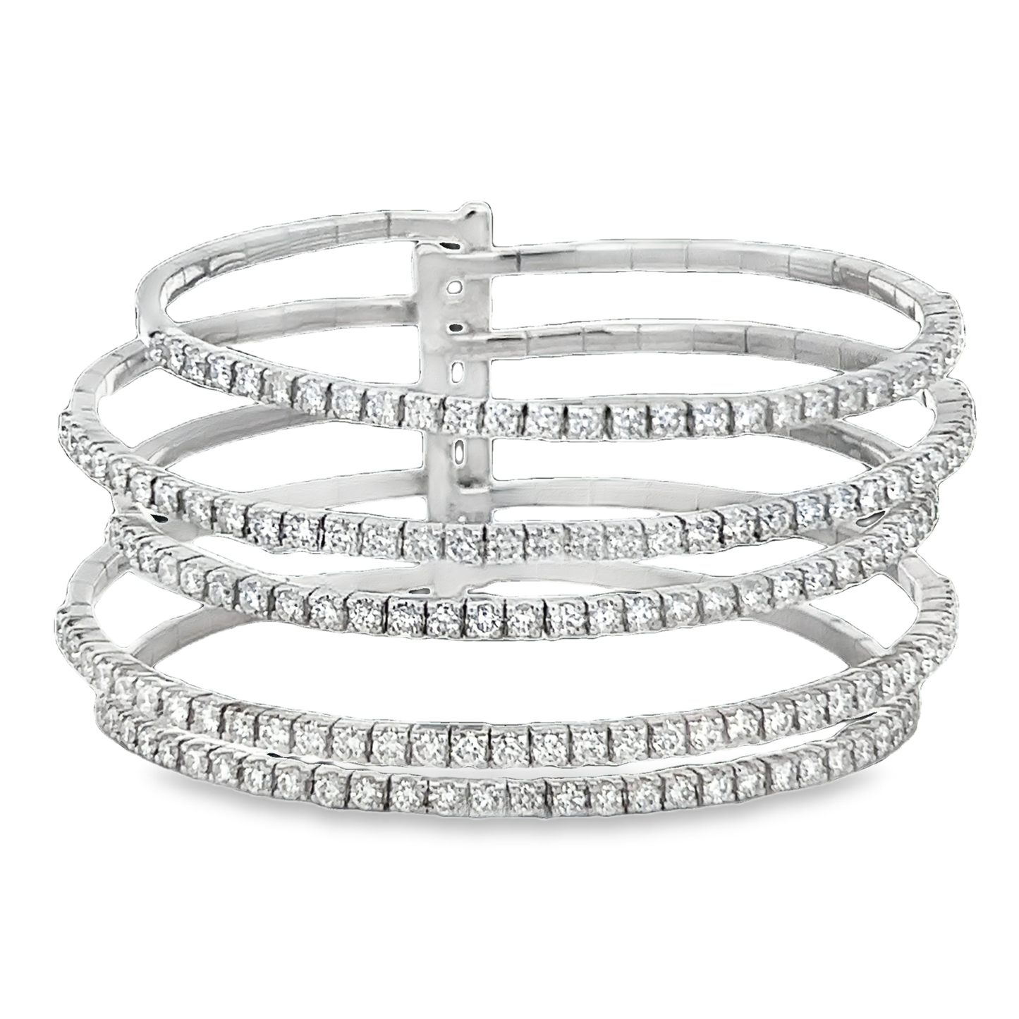 Row Diamond Bangle Bracelet