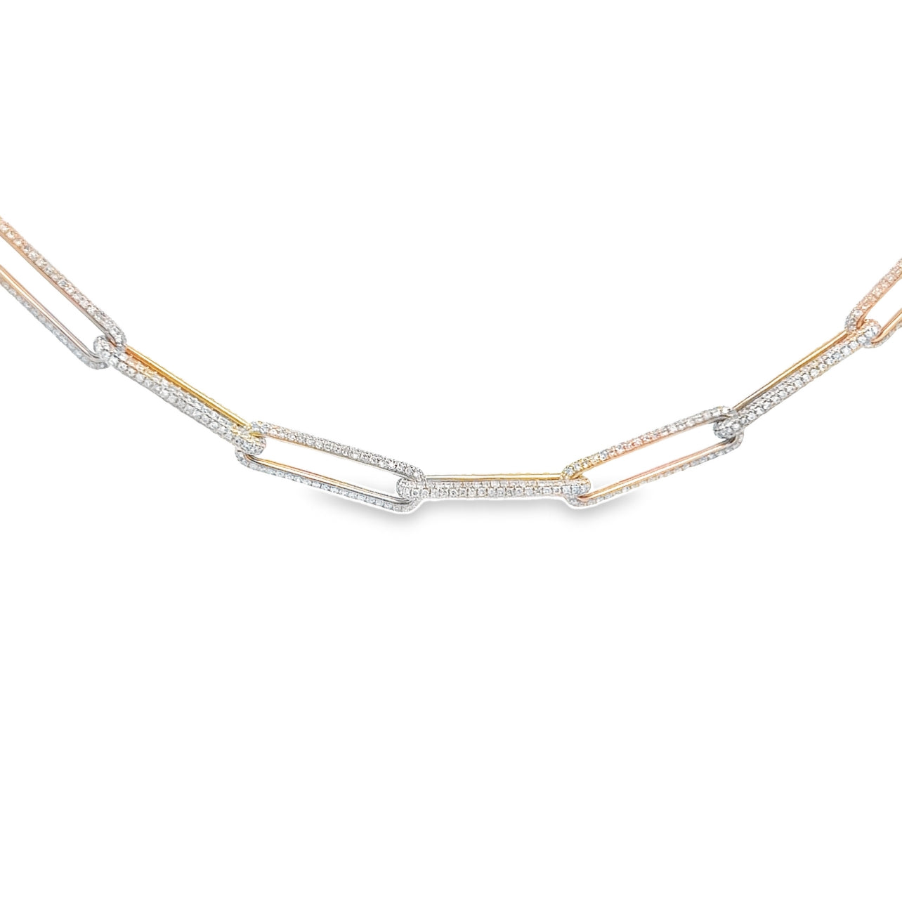 Yellow Gold Paperclip Necklace