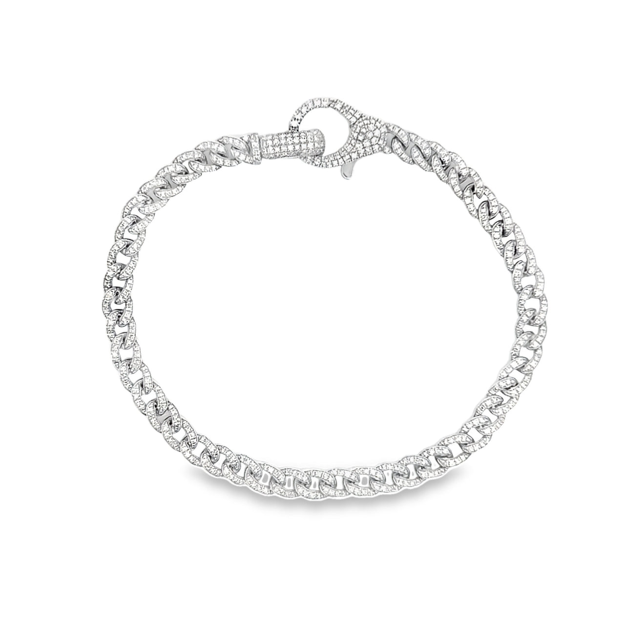White Gold Curb Link Bracelet