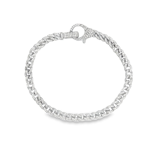 White Gold Curb Link Bracelet
