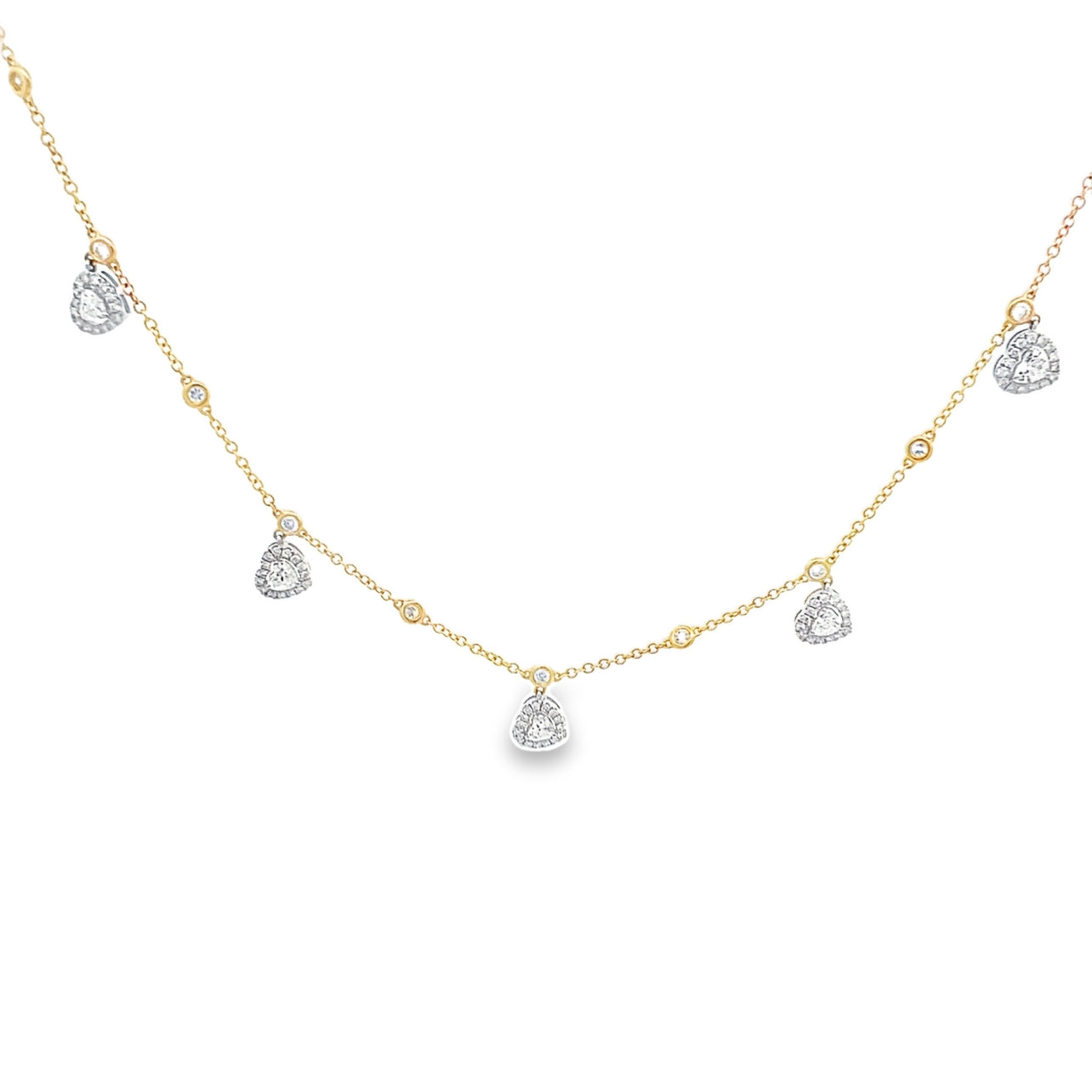 Five Heart Drop Necklace